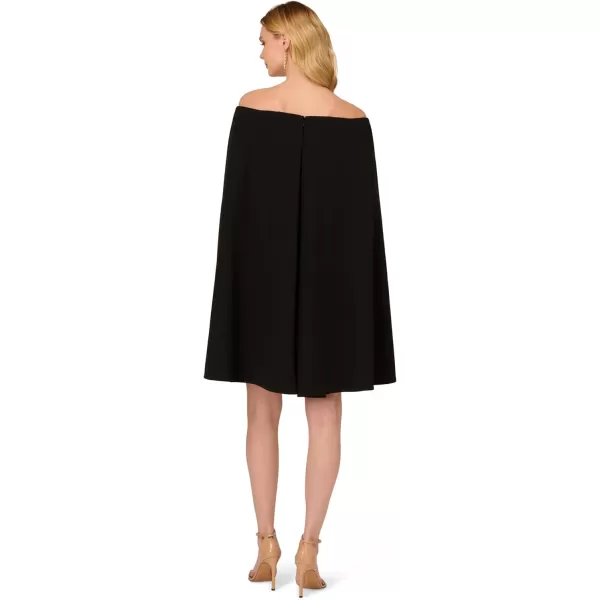 Adrianna Papell Womens Off Shoulder Cape DressBlack