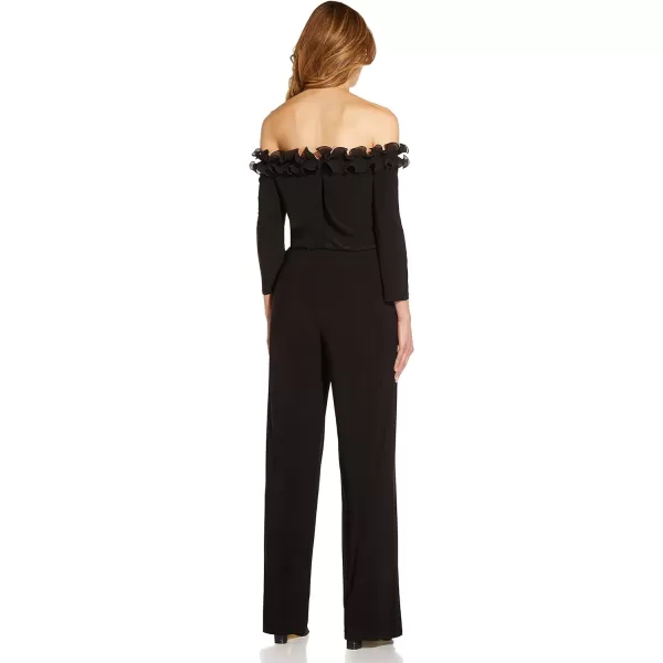 Adrianna Papell womens Ruffled Blouson JumpsuitDressBlack