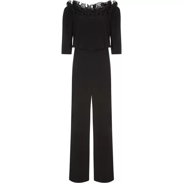 Adrianna Papell womens Ruffled Blouson JumpsuitDressBlack