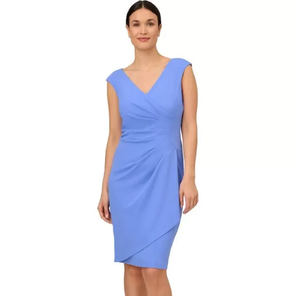 Adrianna Papell Womens Crepe Draped Overlay DressPrecious Peri