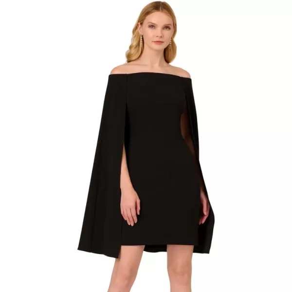 Adrianna Papell Womens Off Shoulder Cape DressBlack