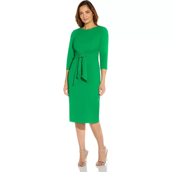 Adrianna Papell Womens Bow Sheath Dress with Three Quarter SleevesVivid Green