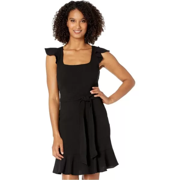 Adrianna Papell Womens Crepe Flounce DressBlack