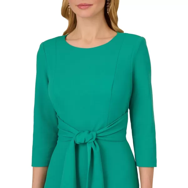 Adrianna Papell Womens Bow Sheath Dress with Three Quarter SleevesBotanic Green