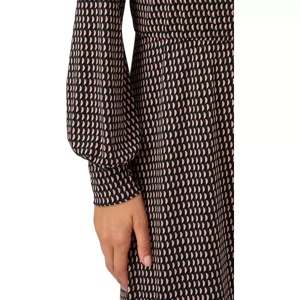 Adrianna Papell Womens Long Sleeve Wrap Midi DressHunter Semi Circle Interlock