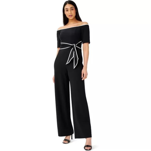 Adrianna Papell womens Knit Crepe Tie JumpsuitJumpsuitBlack