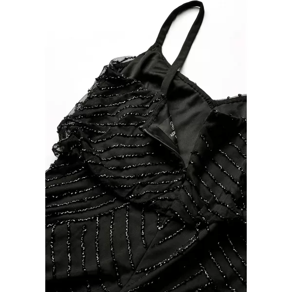 Adrianna Papell Womens Art Deco Beaded Blouson Gown Black 10Adrianna Papell Womens Art Deco Beaded Blouson Gown Black 10