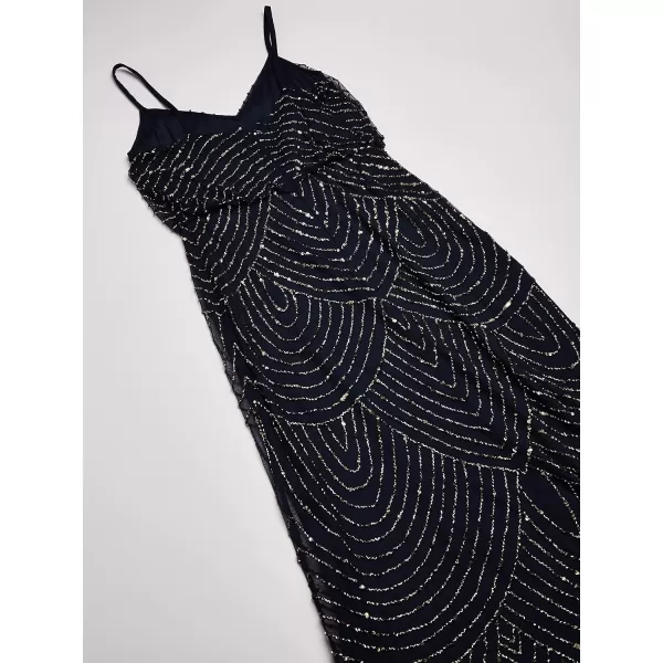 Adrianna Papell Womens Art Deco Beaded Blouson Gown Navy 14Adrianna Papell Womens Art Deco Beaded Blouson Gown Navy 14