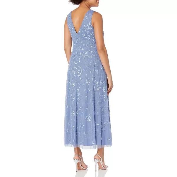 Adrianna Papell Womens Beaded Ankle Length DressBlue