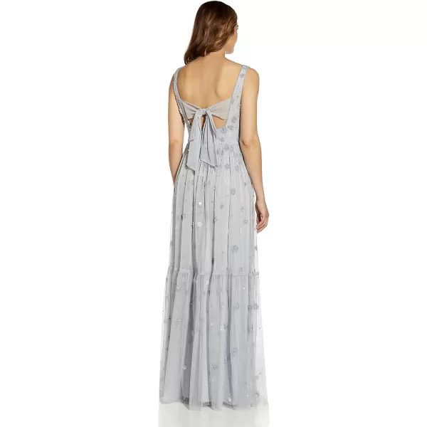 Adrianna Papell Womens Beaded Boho Long DressGlacier