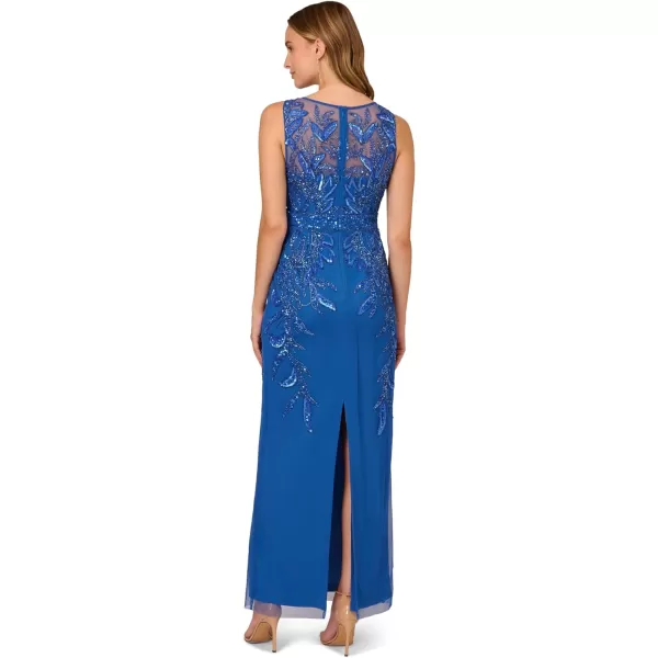 Adrianna Papell Womens Beaded Column GownBlue Horizon