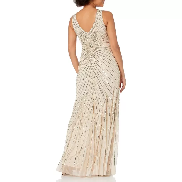 Adrianna Papell Womens Beaded Long DressCashmere