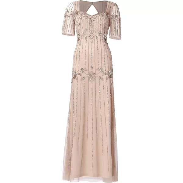 Adrianna Papell Womens Beaded Long DressRose Blush