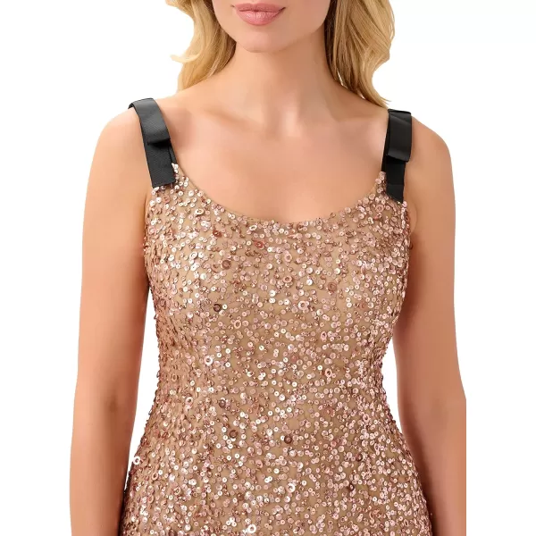 Adrianna Papell Womens Beaded Midi DressAntique Copper