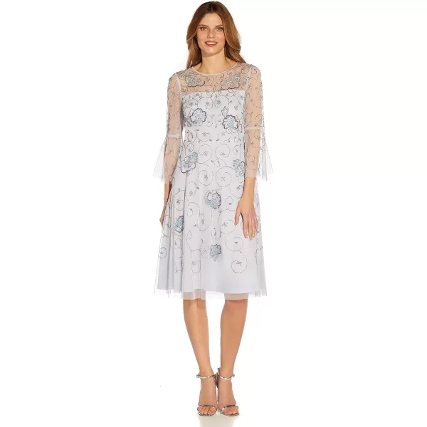 Adrianna Papell Womens Beaded Midi DressSerenity Multi