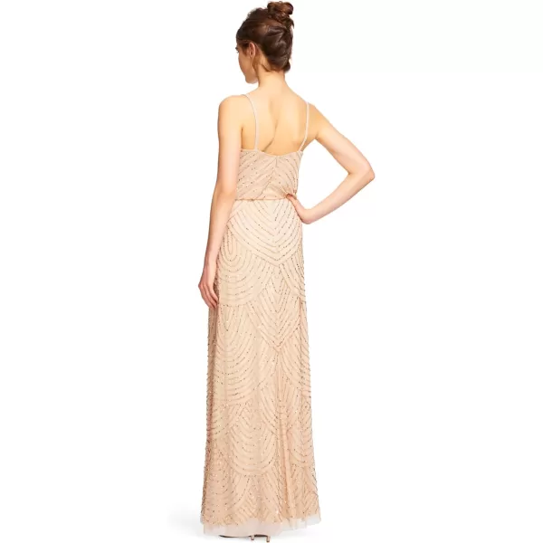 Adrianna Papell Womens Blouson Beaded DressChampGold