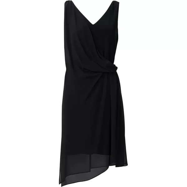 Adrianna Papell Womens Chiffon Overlay Sheath DressBlack