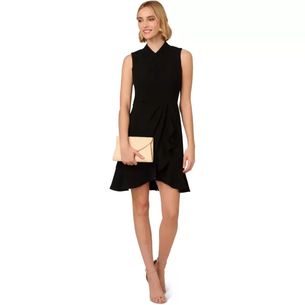 Adrianna Papell Womens Chiffon Short DressBlack