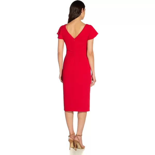 Adrianna Papell Womens Crepe Sheath DressGeranium