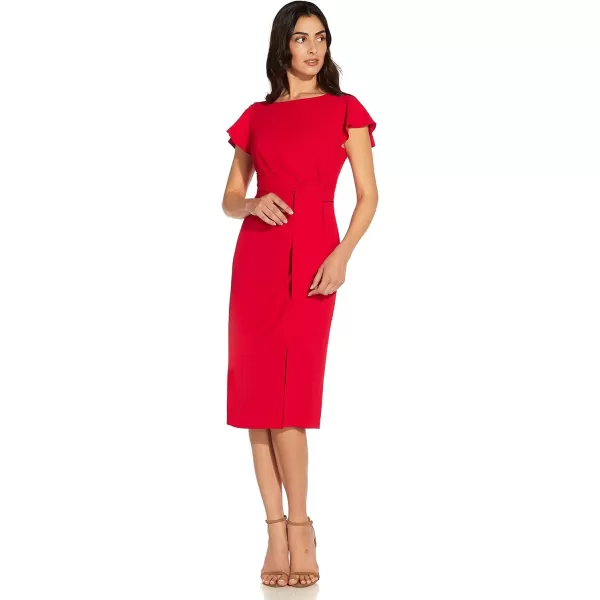 Adrianna Papell Womens Crepe Sheath DressGeranium