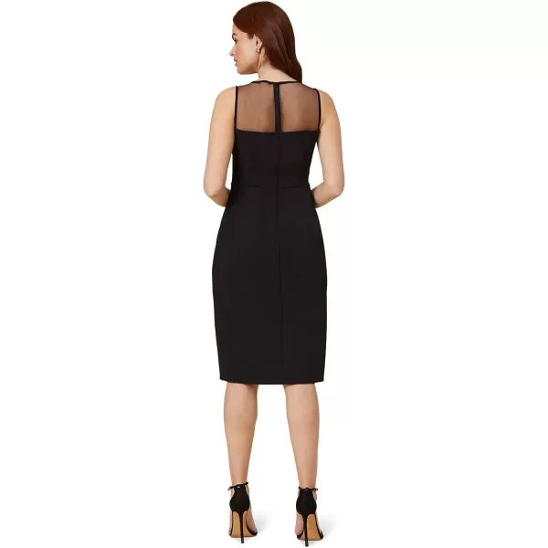 Adrianna Papell Womens Draped Crepe Illusion DressBlack