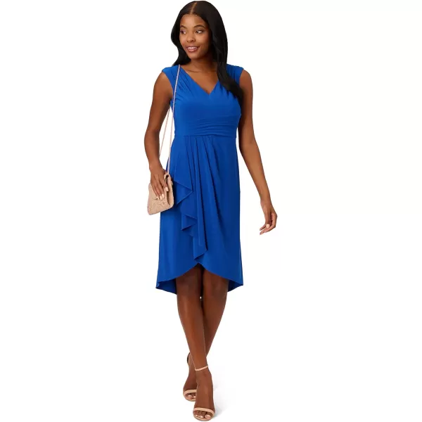 Adrianna Papell Womens Draped Jersey Asymmetric DressRich Royal