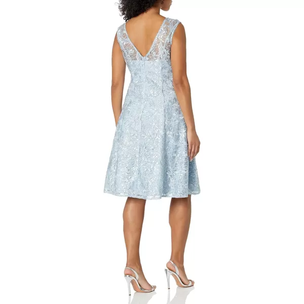 Adrianna Papell Womens Embroidered Midi Cocktail DresSkyway