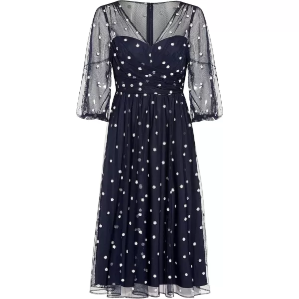 Adrianna Papell Womens Glitter Tulle DressNavy