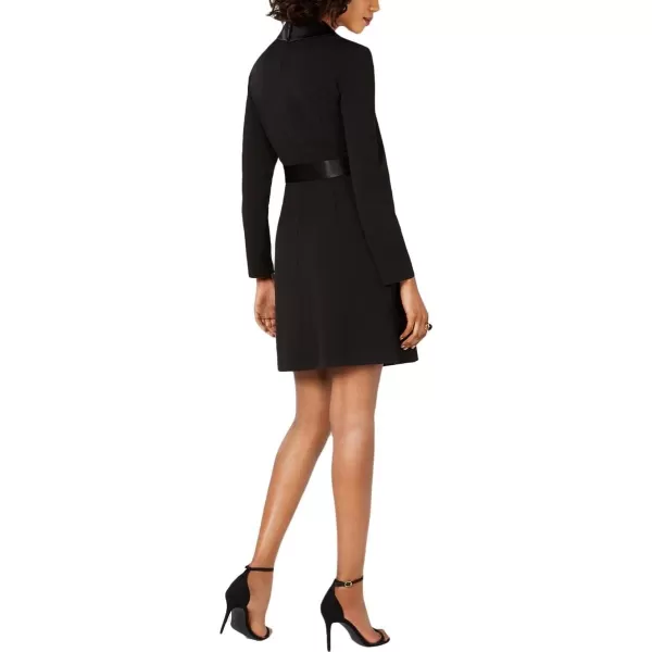 Adrianna Papell Womens Knit Crepe Tuxedo Aline DressBlack