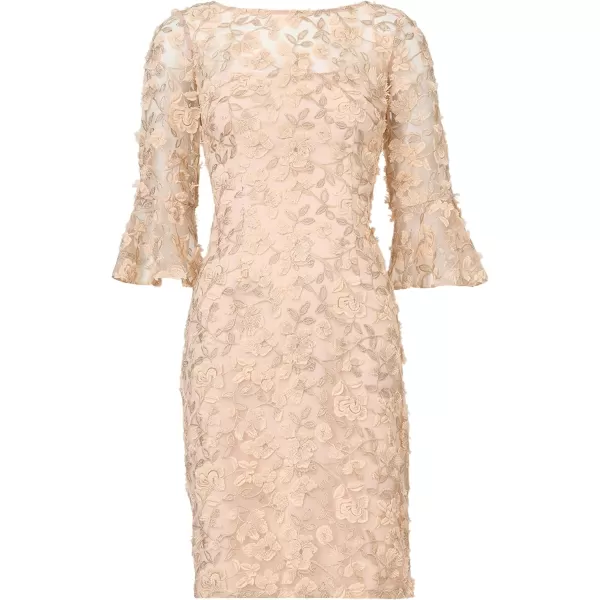 Adrianna Papell Womens Metallic Embroidery SheathBlush