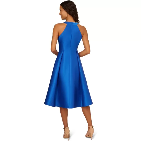 Adrianna Papell Womens Mikado FitFlare Party DressUltra Blue