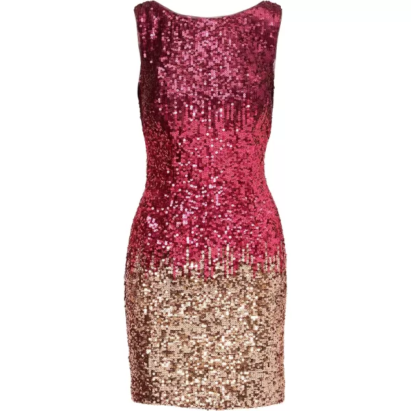 Adrianna Papell Womens Ombre Sequin Sheath DressCassis