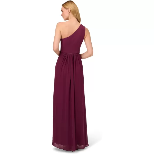 Adrianna Papell Womens One Shoulder Chiffon GownCassis