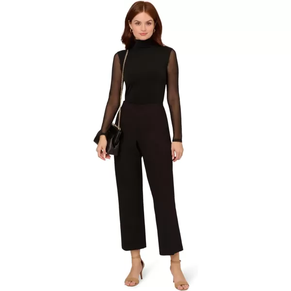 Adrianna Papell Womens Ponte Knit Pull on Pant with Kick Flare HemBlack