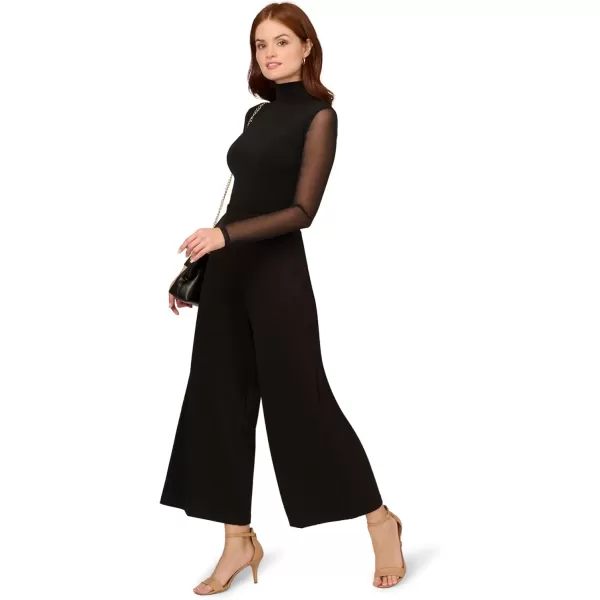 Adrianna Papell Womens Ponte Knit Wide Leg Pull on Pant with WaistbandBlack