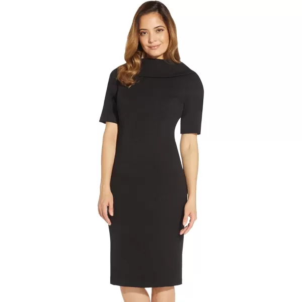 Adrianna Papell Womens Roll Neck Sheath with V BackBlack