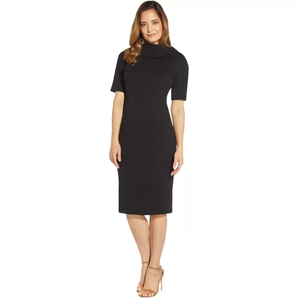 Adrianna Papell Womens Roll Neck Sheath with V BackBlack