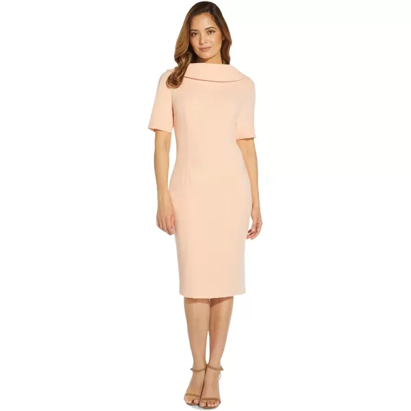 Adrianna Papell Womens Roll Neck Sheath with V BackBlush