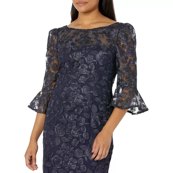 Adrianna Papell Womens Rosie Embroidery Sheath DressMidnight