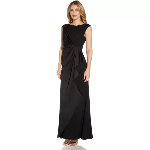 Adrianna Papell Womens Satin Crepe GownBlack