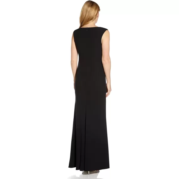 Adrianna Papell Womens Satin Crepe GownBlack