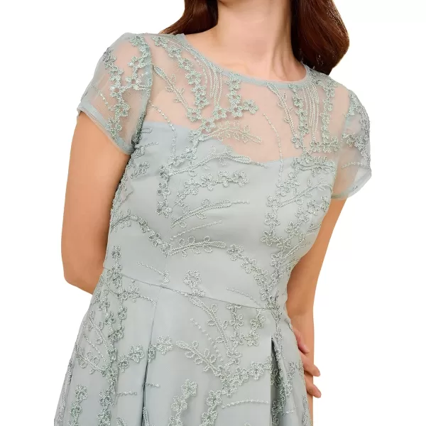 Adrianna Papell Womens Sequin Embroidery DressIcy Sage