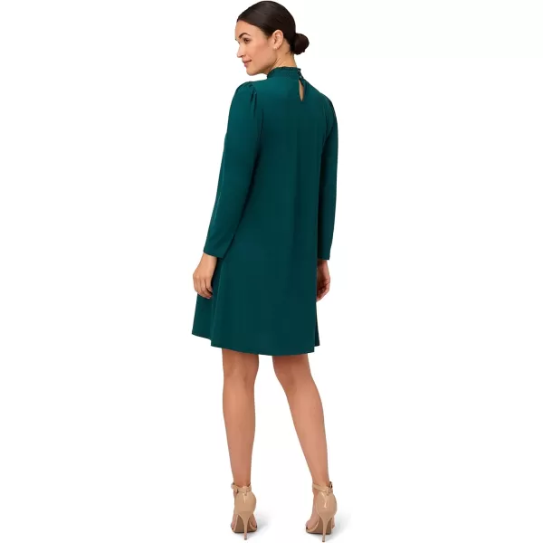 Adrianna Papell Womens Smocked Neck and Yoke DressEvergreen