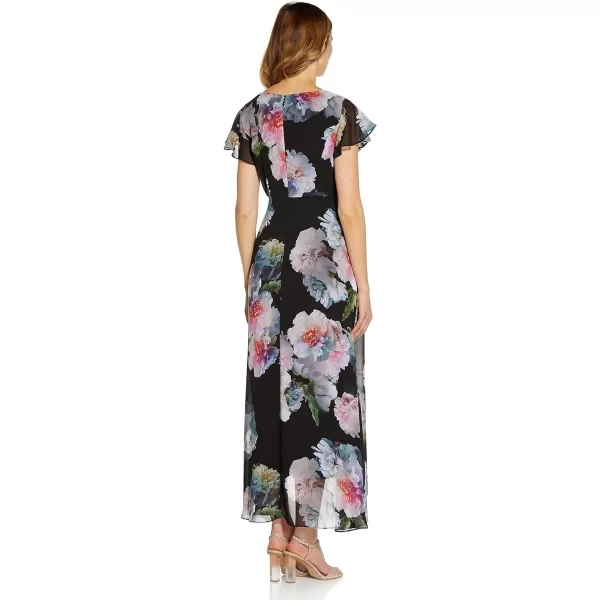 Adrianna Papell womens Floral Printed JumpsuitBlack Multi