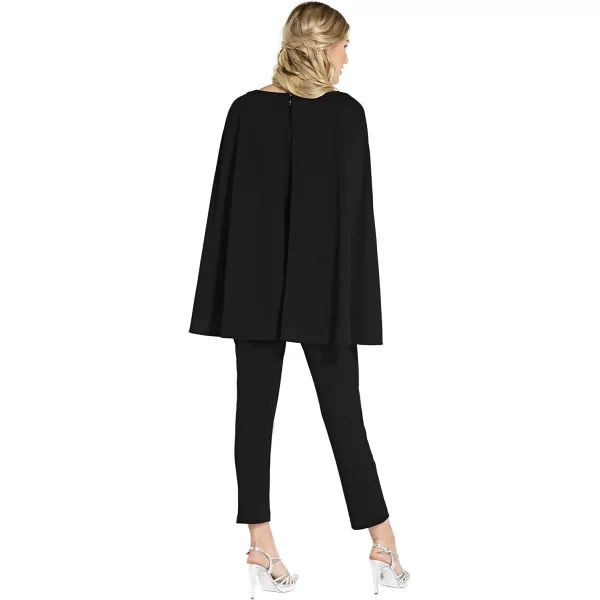 Adrianna Papell womens Knit Crepe Cape JumpsuitBlack