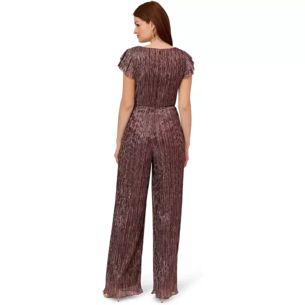 Adrianna Papell womens Metallic Crinkle JumpsuitJumpsuitPlum