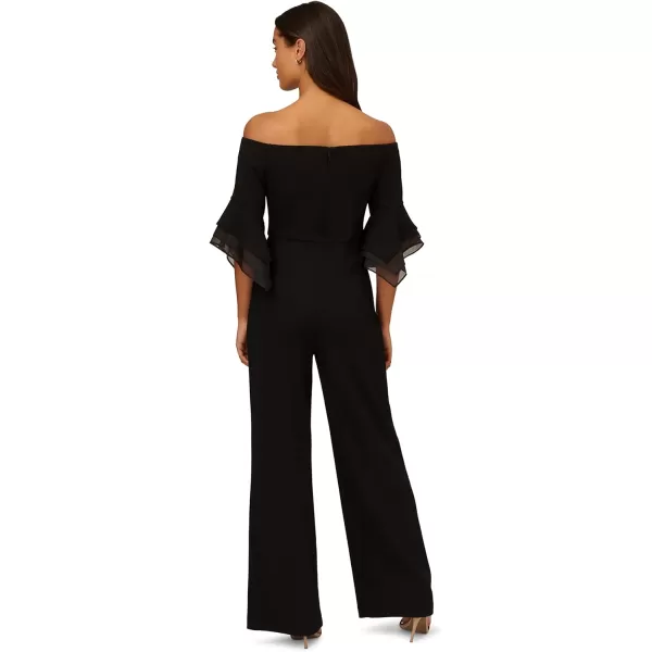 Adrianna Papell womens Organza Crepe JumpsuitJumpsuitBlack