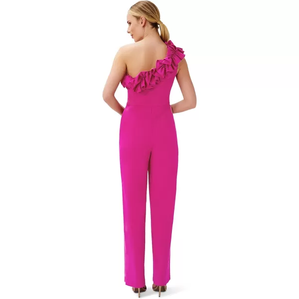 Adrianna Papell womens Ruffle Crepe JumpsuitJumpsuitBrilliant Fuchsia