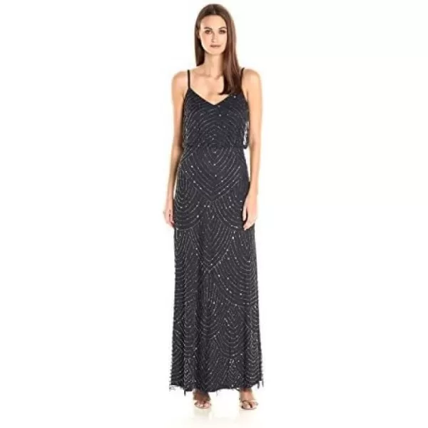 Adrianna Papell Womens Blouson Beaded DressCharcoal