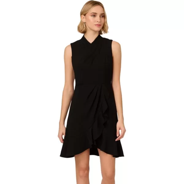 Adrianna Papell Womens Chiffon Short DressBlack